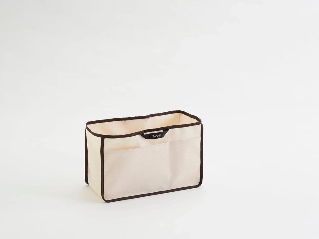 bebefit.eu Bebefit Organizer beige canvas bag with brown trim, baby carrier accessory