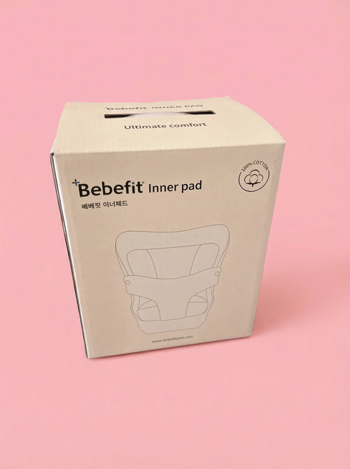 Bebefit Inner pad product box on pink background, 100% cotton, bebefit.eu