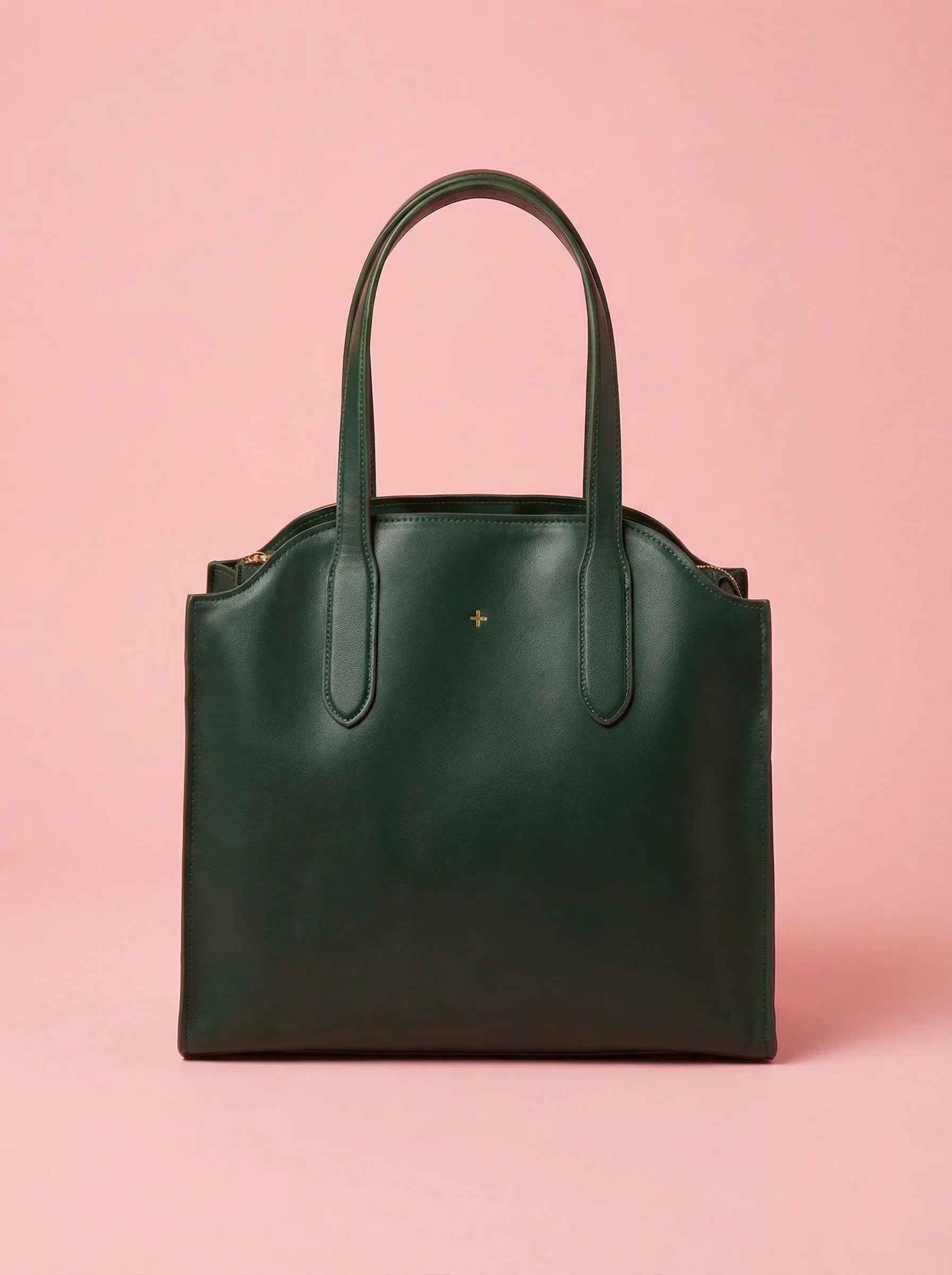 bebefit.eu, dark green leather tote bag with gold detail, product title: Premium Ergonomic Baby Carrier